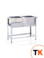Сварная моечная ванна EKSI ВМЦ Э 2 (L=1250, S=630, H=870, G=400)