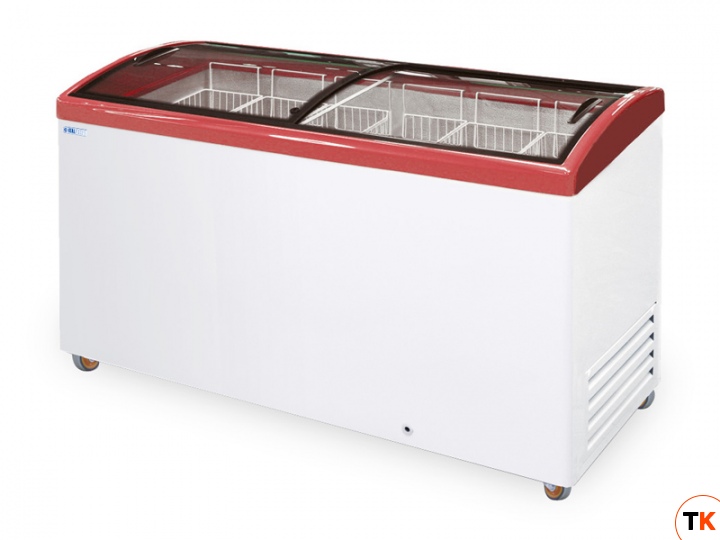 Морозильный ларь с гнутым стеклом Italfrost ЛВН 500 Г (СF 500 C) (красный)