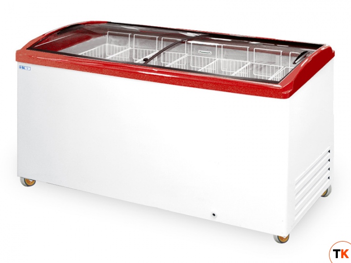 Морозильный ларь с гнутым стеклом Italfrost ЛВН 600 Г (СF 600 C) (красный)