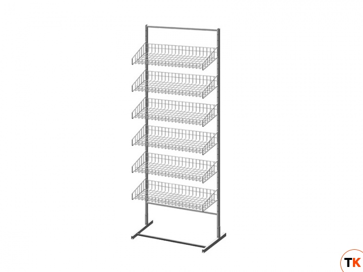 Cтойка торговая (640 мм с 6-ю рядами наклонных полок)