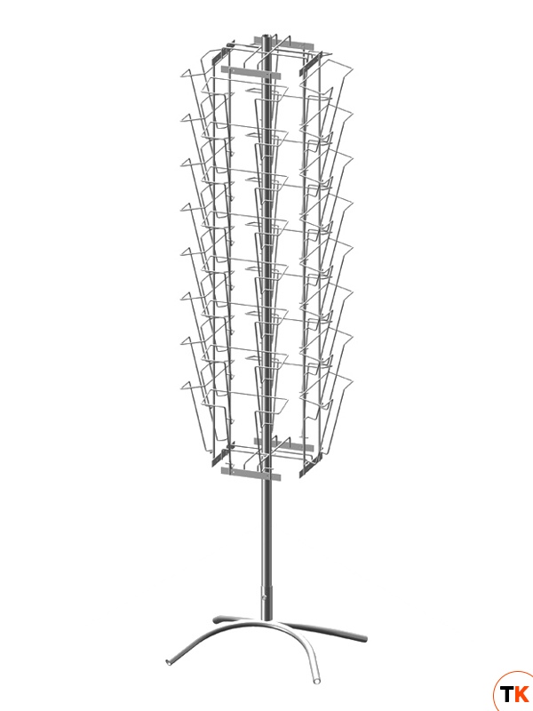 Стойка/стенд/сетка из металлической сетки Гефест Буклетница вращающаяся 32 ячейки А4