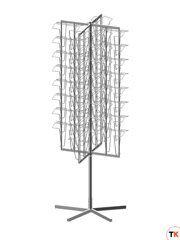 Стойка/стенд/сетка из металлической сетки Гефест Буклетница вращающаяся 64 ячейки А4