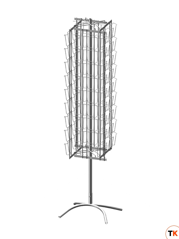 Стойка/стенд/сетка из металлической сетки Гефест Буклетница вращающаяся 72 ячейки для открыток (36A5+36А6)