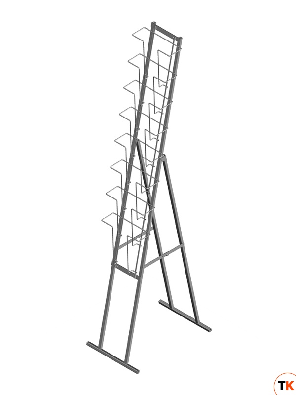 Стойка/стенд/сетка из металлической сетки Гефест Буклетница складная с дисплеем 8 ячеек А4 вертикальная