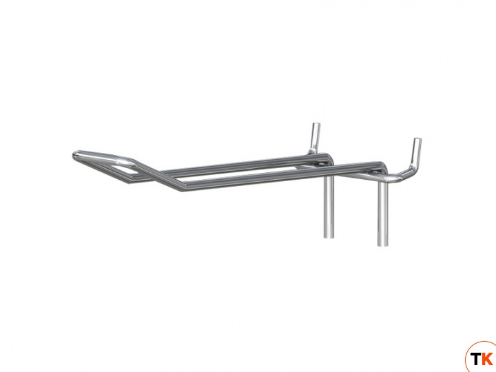 Крючок Гефест двойной диаметр 4 мм 300мм ПФ50 (хром) для стеллажа торгового