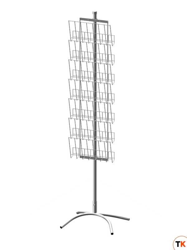 Стойка/стенд/сетка из металлической сетки Гефест Стойка не вращающаяся с дисплеем 7 газетниц