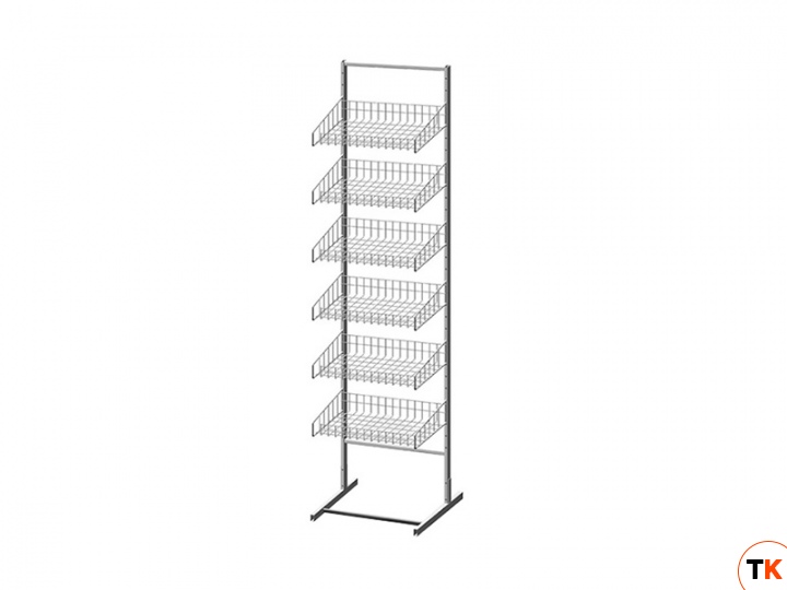 Стойка торговая (440 мм с 6-ю рядами наклонных полок)