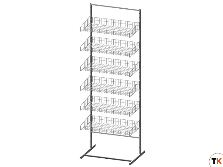 Стойка/стенд/сетка из металлической сетки Гефест стойка торговая 6 корзин