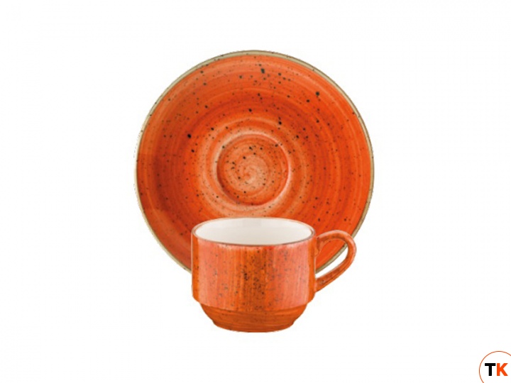 Столовая посуда из фарфора Bonna TERRACOTTA AURA чашка кофейная с блюдцем ATC GRM 01 KFT (штабелируется, 90 мл)