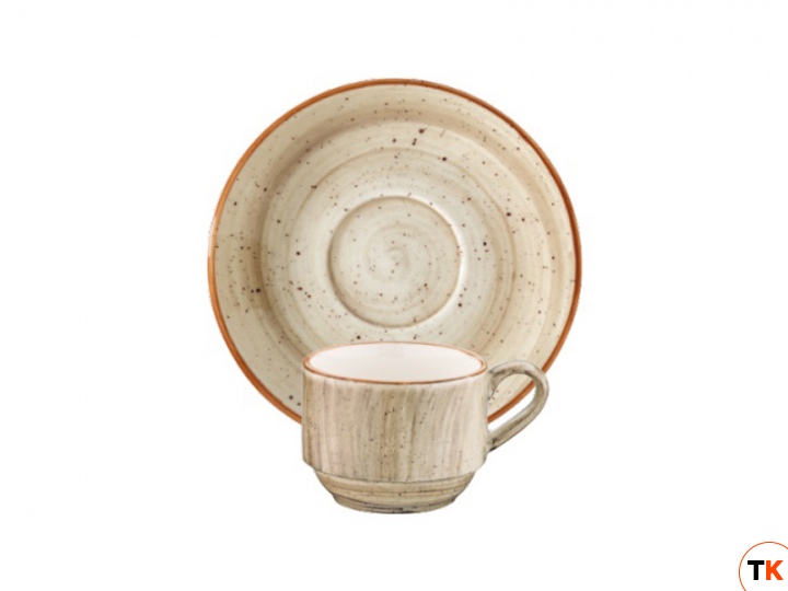 Столовая посуда из фарфора Bonna TERRAIN AURA чашка кофейная с блюдцем ATR GRM 01 KFT (штабелируется, 90 мл)