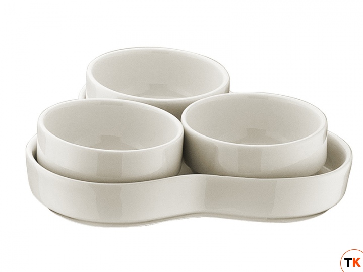 Столовая посуда из фарфора Bonna набор соусников BNC04SST (3 шт., на подставке)