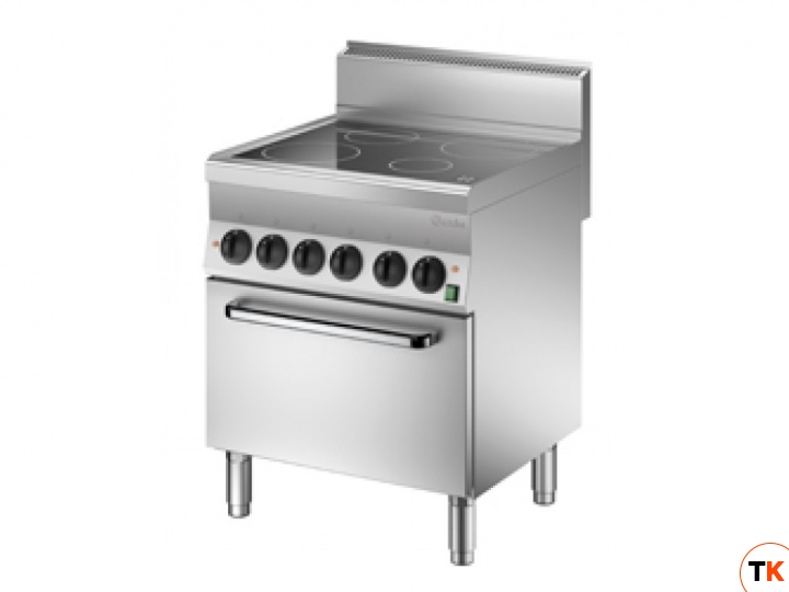 Плита BARTSCHER 4 конфорки, со стеклокерамической поверхностью 115059 c электрическим духовым шкафом с конвекцией 1/1 GN, напольная