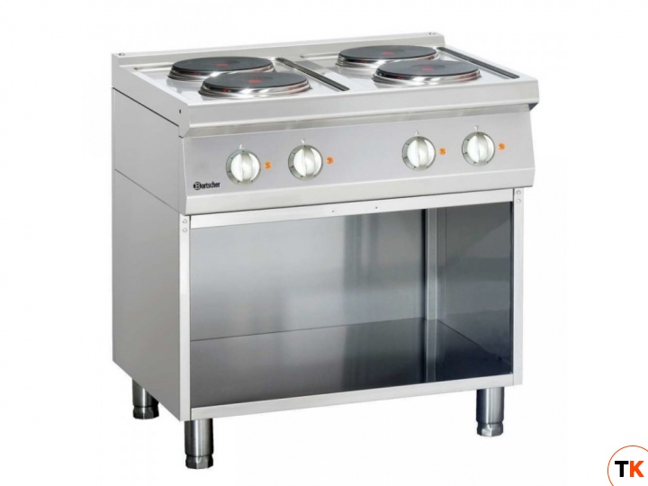 Плита BARTSCHER 4-х конфорочная 286104 электрическая, круглые конфорки, открытая подставка