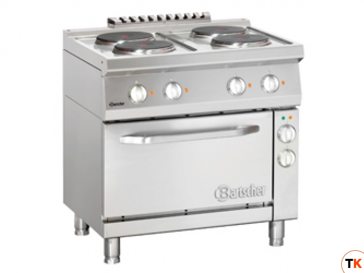 Плита Bartscher электрическая 4 конфорки 286224W с духовым шкафом, конвекция 1/1 GN