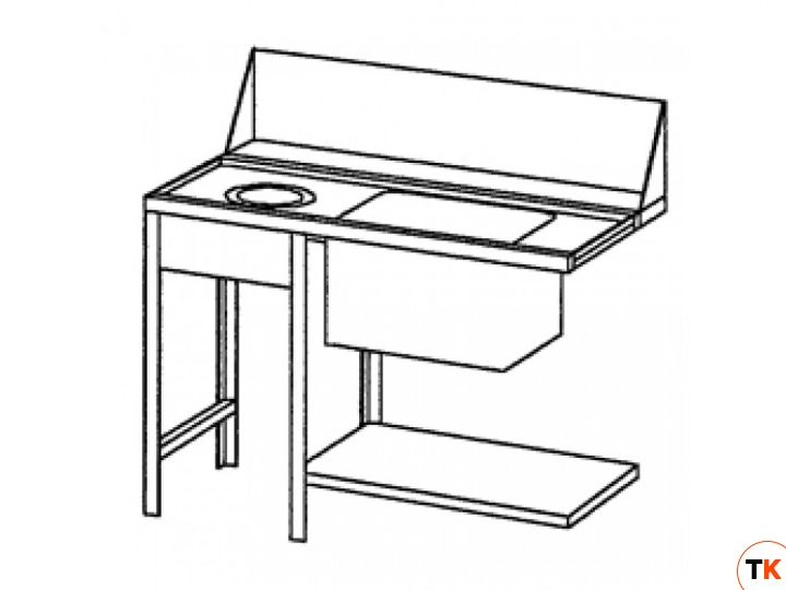 Стол BARTSCHER входной 109772, отверстие для сбора отходов, мойка, левосторонний