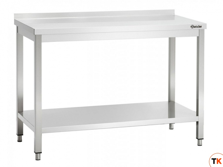 Стол BARTSCHER нейтральный 308106, борт 40 мм, нижняя полка