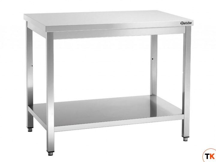 Стол Bartscher рабочий 311147 без борта, с нижней полкой, со средней полкой 310147