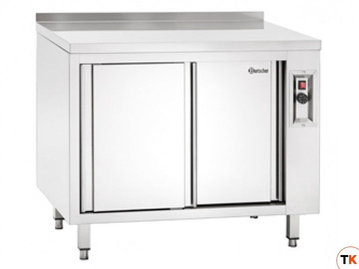Стол BARTSCHER тепловой 348107, двери-купе, полка, борт