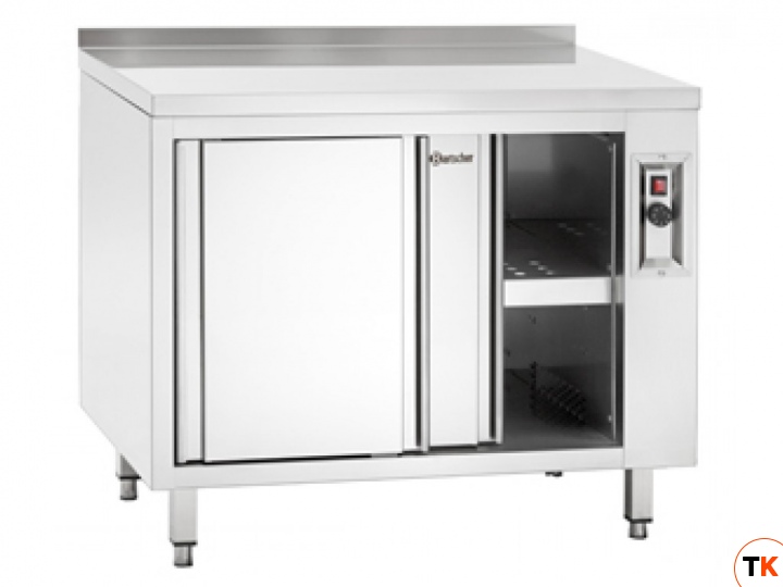 Стол BARTSCHER тепловой 348147, двери-купе, полка, борт