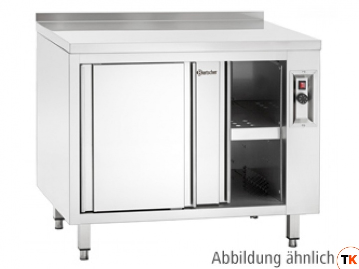 Стол BARTSCHER тепловой 348187, двери-купе, полка, борт