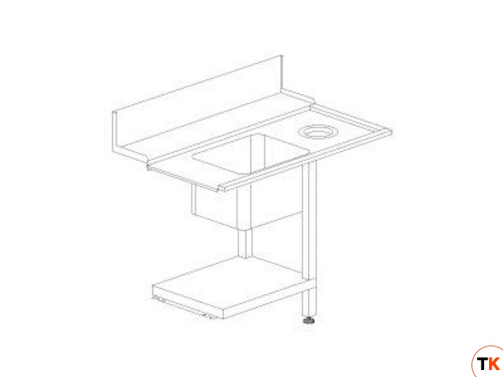 Стол DIHR для грязной посуды с отв. Т50F DX (правый)