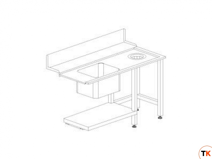 Стол DIHR для грязной посуды с отв. Т80E SX (левый)