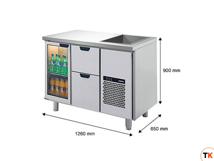 Стол Skycold холодильного с ванной для льда/напитков B1S-2-C