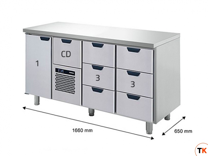 Стол Skycold холодильный GNH-1-CD-3-3, h=850, борт