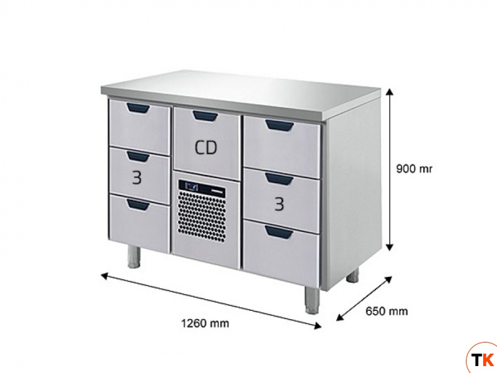 Стол Skycold холодильный GNH-3-CD-3+SP18406-15(7), борт