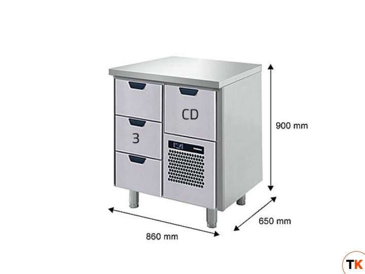 Стол Skycold холодильный GNH-3-CD+SP18406-15(4), борт