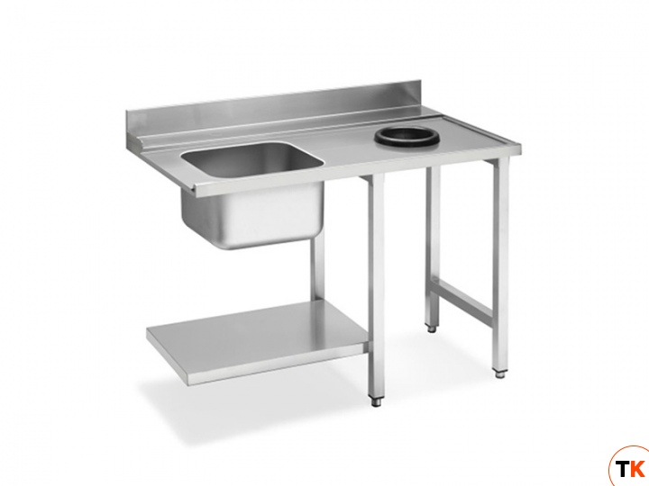 Стол приставной WT51200SHR с мойкой и отв. для отходов 1200 мм д/посудом. маш. SMEG, HTY