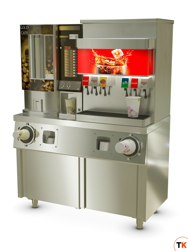 Стол-тумба с диспенсерами для стаканов СТД-2/1200-2 купе