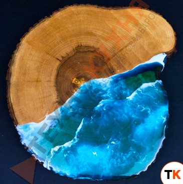 Поднос-подставка ТК из дерева с эпоксидной смолой 