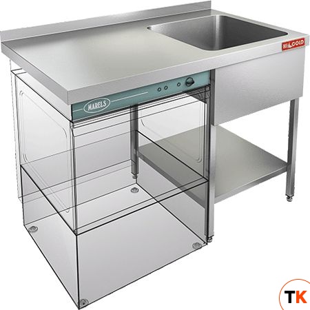 ВАННА МОЕЧ. НСО1МП-12/7БП С КРЫЛОМ П/ПОСУДОМОЙКУ - Hicold - 161503
