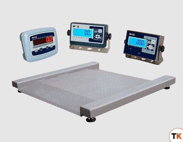 ВЕСЫ ПЛАТФОРМЕННЫЕ НИЗКОПРОФЕЛЬНЫЕ  MAS PM4RЕ-0.6 (с индикатором на стойке) RS-232 - MAS - 204459