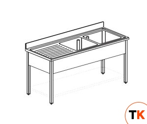 ВАННА МОЕЧНАЯ APACH CHEF LINE L2S177-55LWSH - Apach Chef Line - 195056