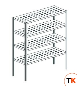 СТЕЛЛАЖ ПЕРФОРИРОВАННЫЙ APACH CHEF LINE LSTP20-185 - Apach Chef Line - 195571