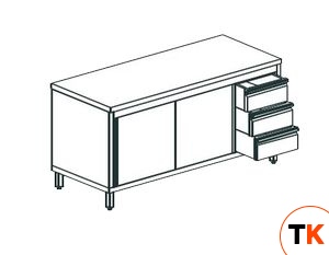 СТОЛ ПРОИЗВОДСТВЕННЫЙ ЗАКРЫТЫЙ APACH CHEF LINE LWC622SH2SDDL - Apach Chef Line - 196127