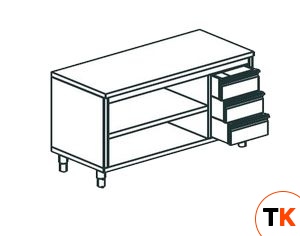 СТОЛ ПРОИЗВОДСТВЕННЫЙ ЗАКРЫТЫЙ С 3-Х СТОРОН APACH CHEF LINE LWC613SH2DR - Apach Chef Line - 196070