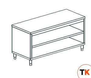 СТОЛ ПРОИЗВОДСТВЕННЫЙ ЗАКРЫТЫЙ С 3-Х СТОРОН APACH CHEF LINE LWC76SH2 - Apach Chef Line - 196178
