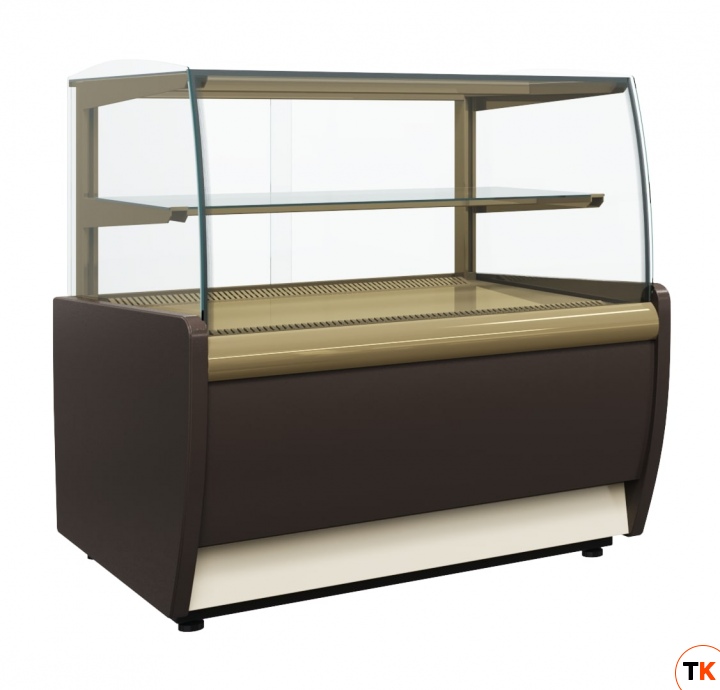 ВИТРИНА КОНДИТЕРСКАЯ ВХСВ-1,3Д CARBOMA MINI   0012-0109 (K70 VM 1,3-12) КОРИЧ.-ЗОЛОТОЙ - Полюс - 164597