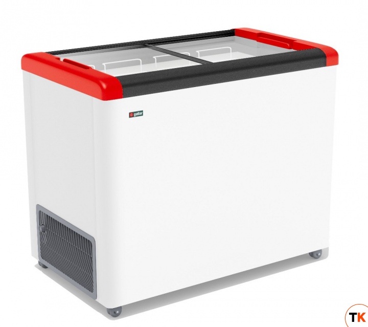 ЛАРЬ МОРОЗИЛЬНЫЙ GELLAR FG 350 С ПРЯМОЕ СТЕКЛО КРАСНЫЙ - Frostor - 215509