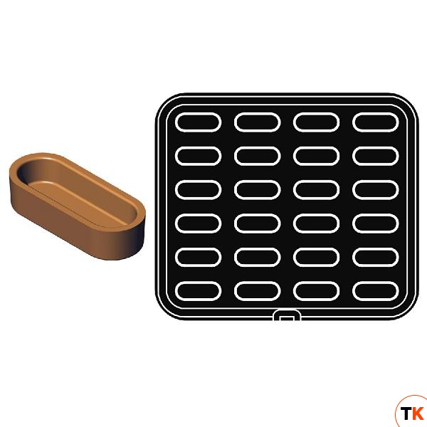 Форма 39 для выпечки тарталеток 66х27/64х25мм h15мм (для аппарата Cookmatic), 24 ячейки PIASTRA 39 - PAVONI - 368589