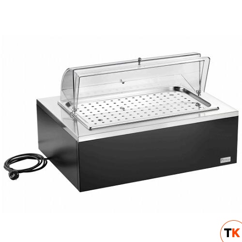 Мармит настольный (чефиндиш) GN1/1 для выпечки с крышкой Roll-Top, электр., на дерев.подставке венге - Pintinox - 362068