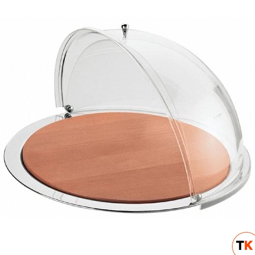 Поднос для сыра d47,5х26h см, с деревянным подносом, с открывающейся крышкой 50951448 - Pintinox - 364240