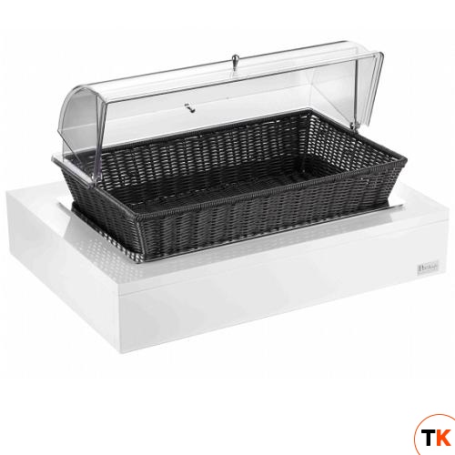 Поднос с корзиной для хлеба с крышкой Roll-Top на дерев.подставке, цвет белый 511B6900 - Pintinox - 364350