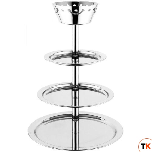 Этажерка для фруктов 3-х ярусная с корзиной, d50-40-30-25см h73см, нерж.сталь 50951549 - Pintinox - 370940