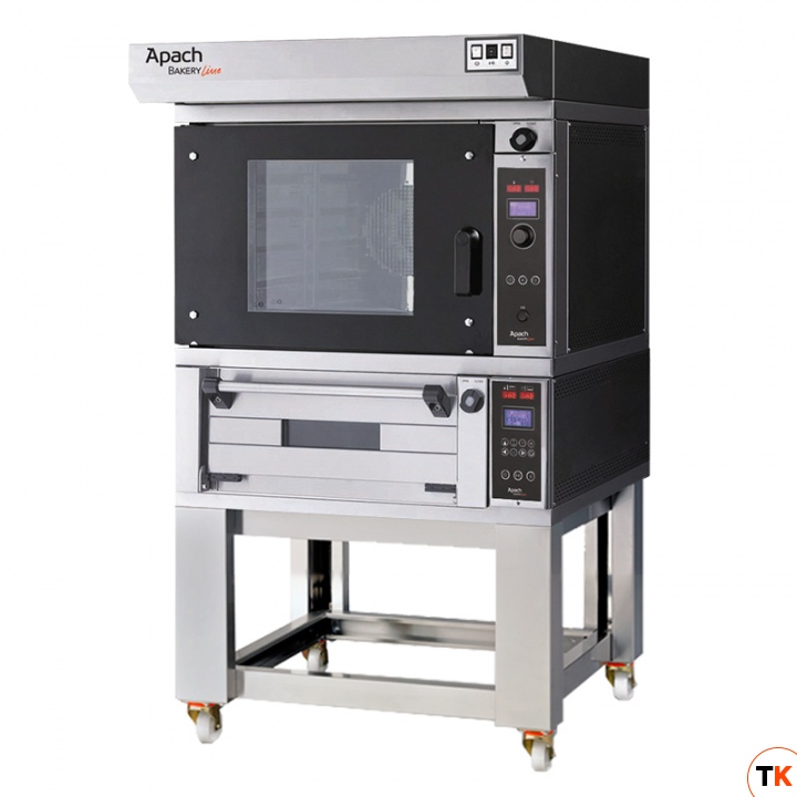 ПЕЧЬ КОНВЕКЦИОННАЯ С ПОДОМ НА ПОДСТАВКЕ БЕЗ НАПРАВЛЯЮЩИХ APACH BAKERY LINE K5TLOWHSE DP+E2218PA - Apach Bakery Line - 372117