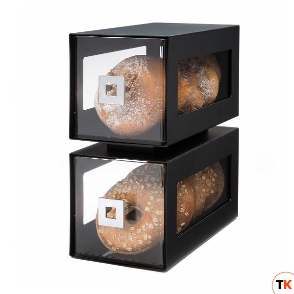 Диспенсер BAKERY для выпечки, 2 уровня, 29,8х15,9см h33см, акрил/сталь (цвет черный) BD101 - ROSSETO - 359779