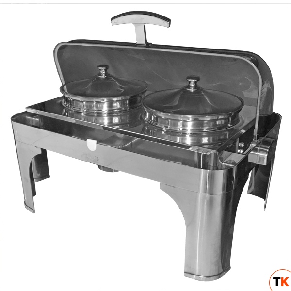 Мармит настольный (чефиндиш) для первых блюд, ZC202, с крышкой Roll Top, s|s - Starfood - 372481